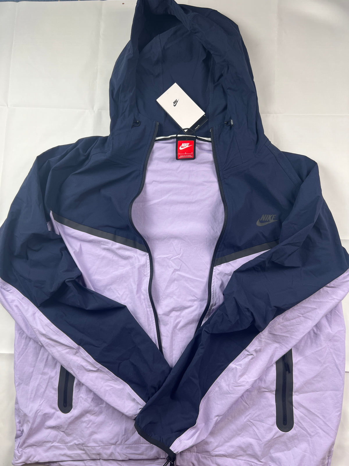 Nike Tech Fleece Woven Full-Zip Hoodie "Obsidian / Light Violet" – Brand New with Tags